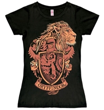 Dámské tričko Harry Potter: Gryffindor Logo (S) černé bavlna