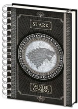Poznánkový A5 blok Game of Thrones Hra o Trůny: Stark Logo (14,8 x 21 cm) kroužková vazba