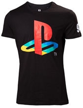Pánské tričko Playstation: Barevné klasické logo (L) černá bavlna