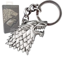 Kovová klíčenka Game Of Thrones Hra O Trůny: 3D erb Stárků v dárkové krabičce (4 x 5,5 cm)