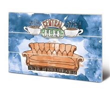 Obraz - malba na dřevě Friends Přátelé: Central Perk Sofa (20 cm x 29,5 cm)