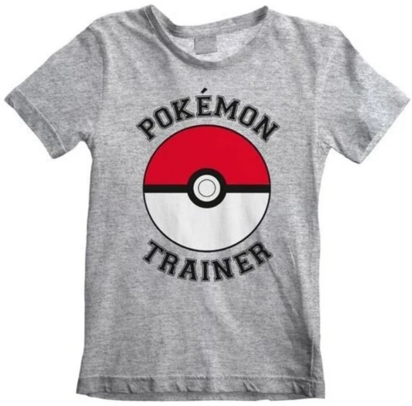 Dětské tričko Pokémon: Trainer (5-6 let) šedé bavlna