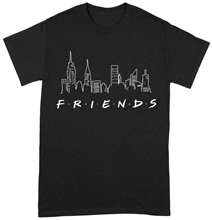 Pánské tričko Friends Přátelé: Logo & Skyline (M) černé bavlna