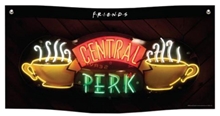 Vlajka - banner na zeď Friends Přátelé: Central Perk (95 x 47 cm) černý látka