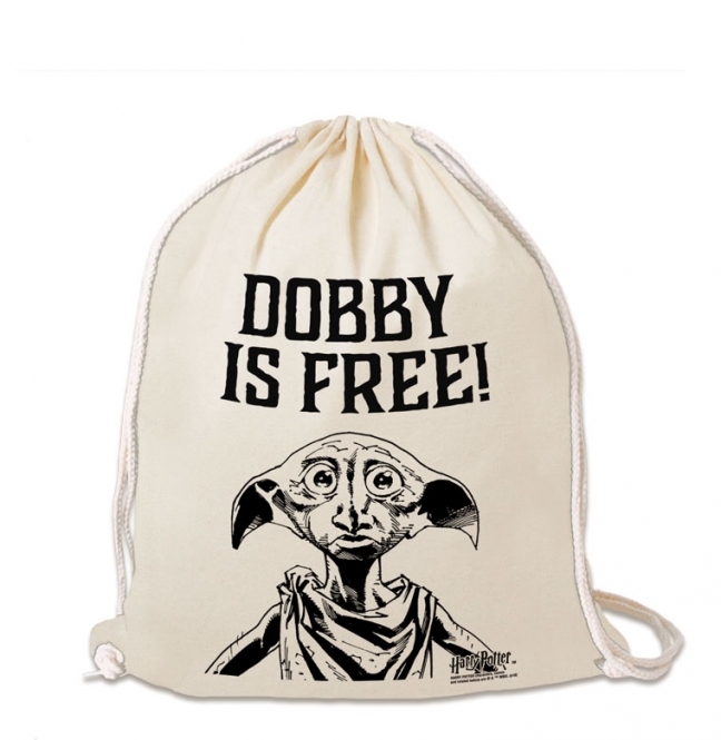 Bavlněnný gym bag - vak se šňůrkami Harry Potter: Dobby Is Free! (35 x 44 cm)