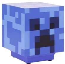 Plastová dekorativní lampa Minecraft: Creeper (11 x 12 cm) modrá