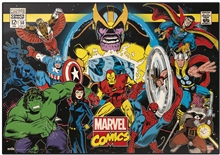 Podložka na psací stůl Marvel Comics: Retro koláž (49,5 cm x 34,5 cm)