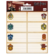 Poznámkové nálepky Harry Potter: Erby kolejí - set 16 kusů (list 16 x 20 cm)