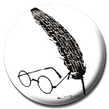 Placka Harry Potter - Glasses and Feather