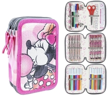 Školní trojdílné pouzdro Disney Minnie: 42 položek (13 x 20 x 7 cm)
