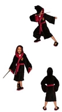 Dětský fleece župan Harry Potter: Čaroděj z Nebelvíru - Gryffindor (7-9 let) černá