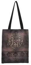 Shopping taška na rameno Harry Potter: Zlatý bradavický erb (33 x 40 cm)