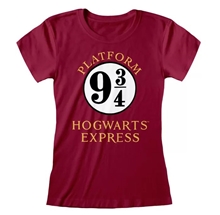 Dámské tričko Harry Potter: Hogwarts Express - vlak do Bradavic (L) červené bavlna
