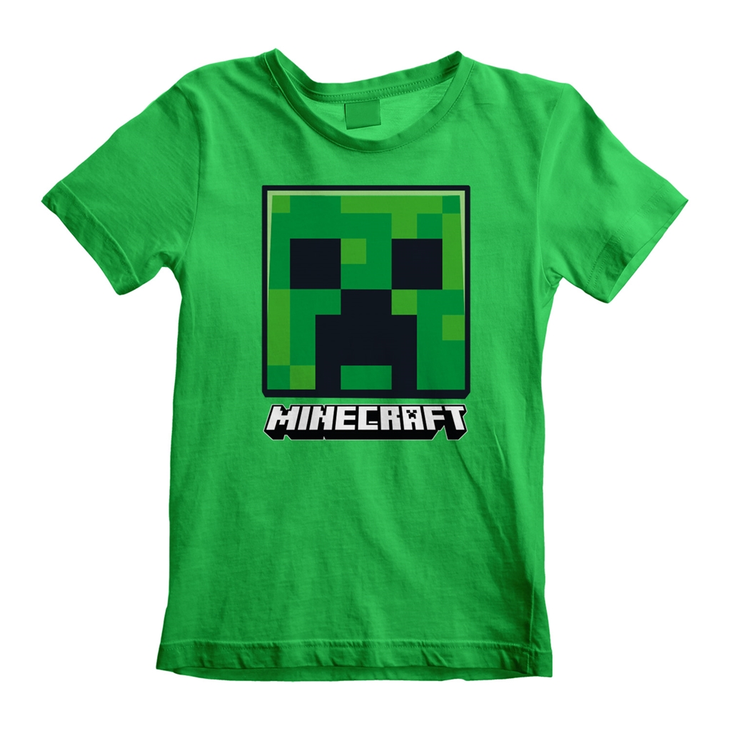 Dětské tričko Minecraft: Creeper Face (5-6 let) zelená bavlna
