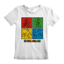 Dětské tričko Nintendo Super Mario: Squares (7-8 let) bílá bavlna