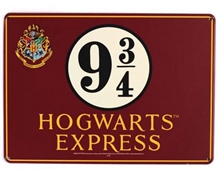 Plechová dekorativní cedule na zeď Harry Potter: Nástupiště 9 3/4 (A5 14,8 x 21 cm)