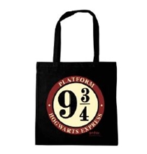 Shopping taška na rameno Harry Potter: Nástupiště 9 3/4 - Platform 9 3/4 (38 x 42 cm) černá bavlna