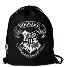 Gym bag pytlík - vak se šňůrkami Harry Potter: Erb Bradavic - Hogwarts Crest (36 x 44 cm) černá
