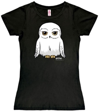 Dámské tričko Harry Potter: Hedwig (S) černá bavlna