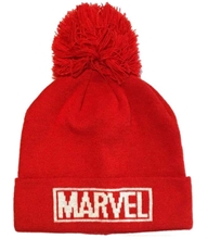 Úpletová zimní čepice Marvel: Logo (univerzální) červený polyakryl