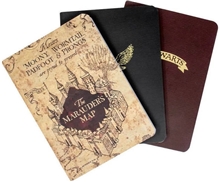 Poznámkové bloky A6 Harry Potter: Ikony & Mapy Set 3 kusů (10,5 x 14,8 cm)