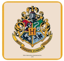 Set 6 tácků pod sklenice Harry Potter: Erb Bradavic (10 x 10 cm)