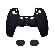 Silikonový obal na ovladač + 2x Gumičky - Černý (PS5)