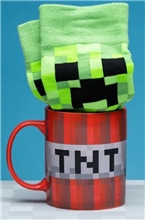 Dárkový set - hrnek s ponožkami Minecraft: TNT (objem 315 ml EU 41 - 46)