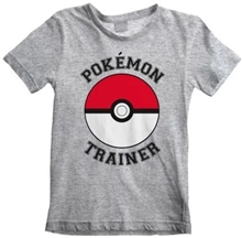 Dětské tričko Pokémon: Trainer (7-8 let) šedé bavlna