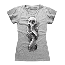Dámské tričko Harry Potter: Dark Arts Snake (S) šedá bavlna