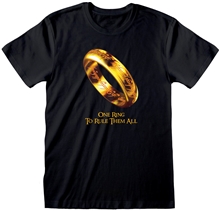 Pánské tričko Lord Of The Rings Pán prstenů: One Ring To Rule Them All (L) černá bavlna