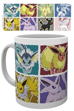 Bílý keramický hrnek Pokémon: Eevee Evolution (objem 300 ml)