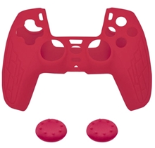 Silikonový obal na ovladač + 2x Gumičky - Červený (PS5)