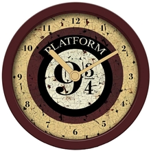Stolní hodiny Harry Potter: Nástupiště 9 a 3/4 (průměr 12 cm)