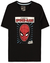Pánské tričko Marvel Spiderman: Starring Spider (L) černá bavlna