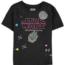 Dětské tričko Star Wars Hvězdné války: Millennium Falcon (134-140 cm) černá bavlna