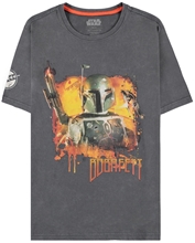 Pánské tričko Star Wars Hvězdné války: Boba Fett Acid Wash (S) šedá bavlna