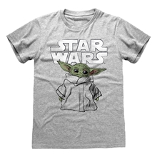 Pánské tričko Star Wars Hvězdné Války TV seriál The Mandalorian: Child Sketch (2XL) šedé bavlna