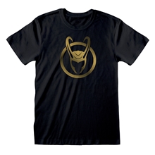 Pánské tričko Marvel Loki: Icon Gold (S) černá bavlna