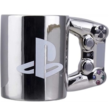 3D keramický hrnek PlayStation Dualshock 4 - stříbrný