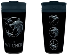 Nerezový cestovní hrnek Netflix The Witcher Zaklínač: Sigils Metal (objem 425 ml)