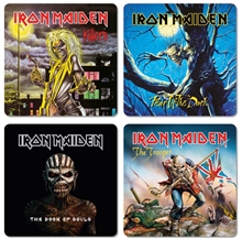 Tácky pod sklenice Iron Maiden: Obaly alb balení 4 kusů (10 x 10 cm)