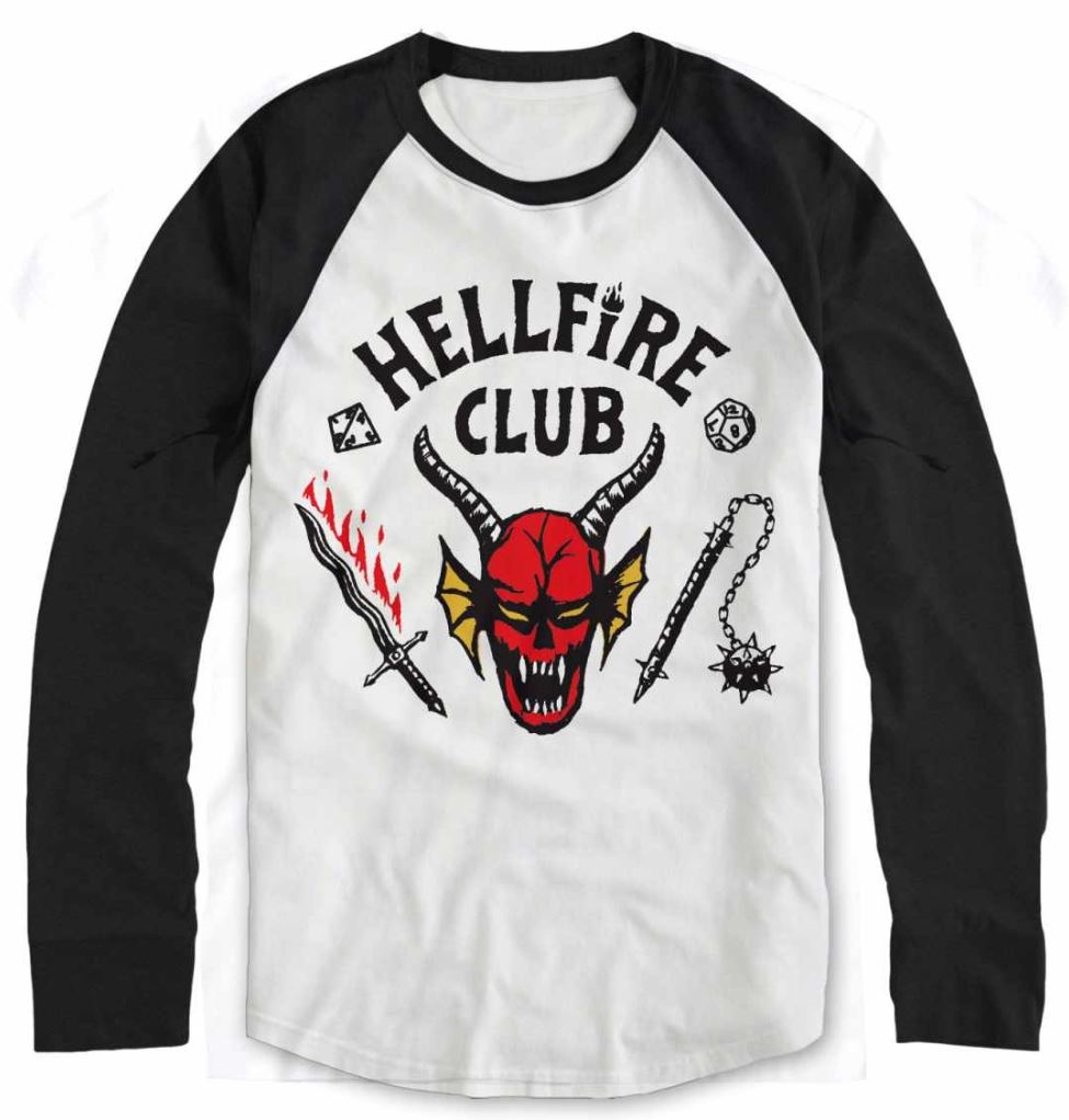Pánské tričko Stranger Things: Hellfire Club Crest (M) bílá bavlna