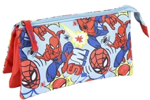 Trojitý penál na tužky Marvel Spiderman: Koláž (23 x 12,5 x 3 cm)