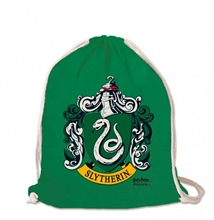 Bavlněnný gym bag - vak se šňůrkami Harry Potter: Erb Zmijozel - Slytherin Crest (35 x 44 cm) zelená bavlna