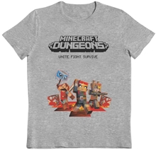 Dětské tričko Minecraft: Dungeons (11-12 let) šedá bavlna