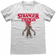 Pánské tričko Netflix Stranger Things: Logo Demogorgon (XL) šedá bavlna