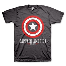Tričko Captain America - Štít logo, šedé
