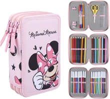 Školní trojdílné pouzdro Disney Minnie: 43 položek (13 x 20 x 7 cm)