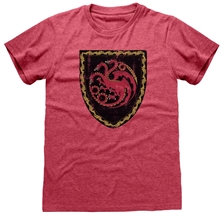 Pánské tričko House of The Dragon: Erb Targaryenů (M) červená bavlna